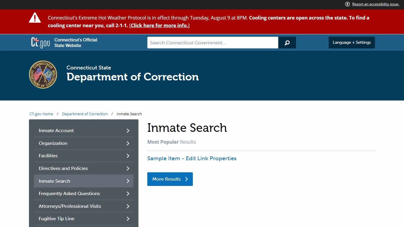 Inmate Search - Connecticut