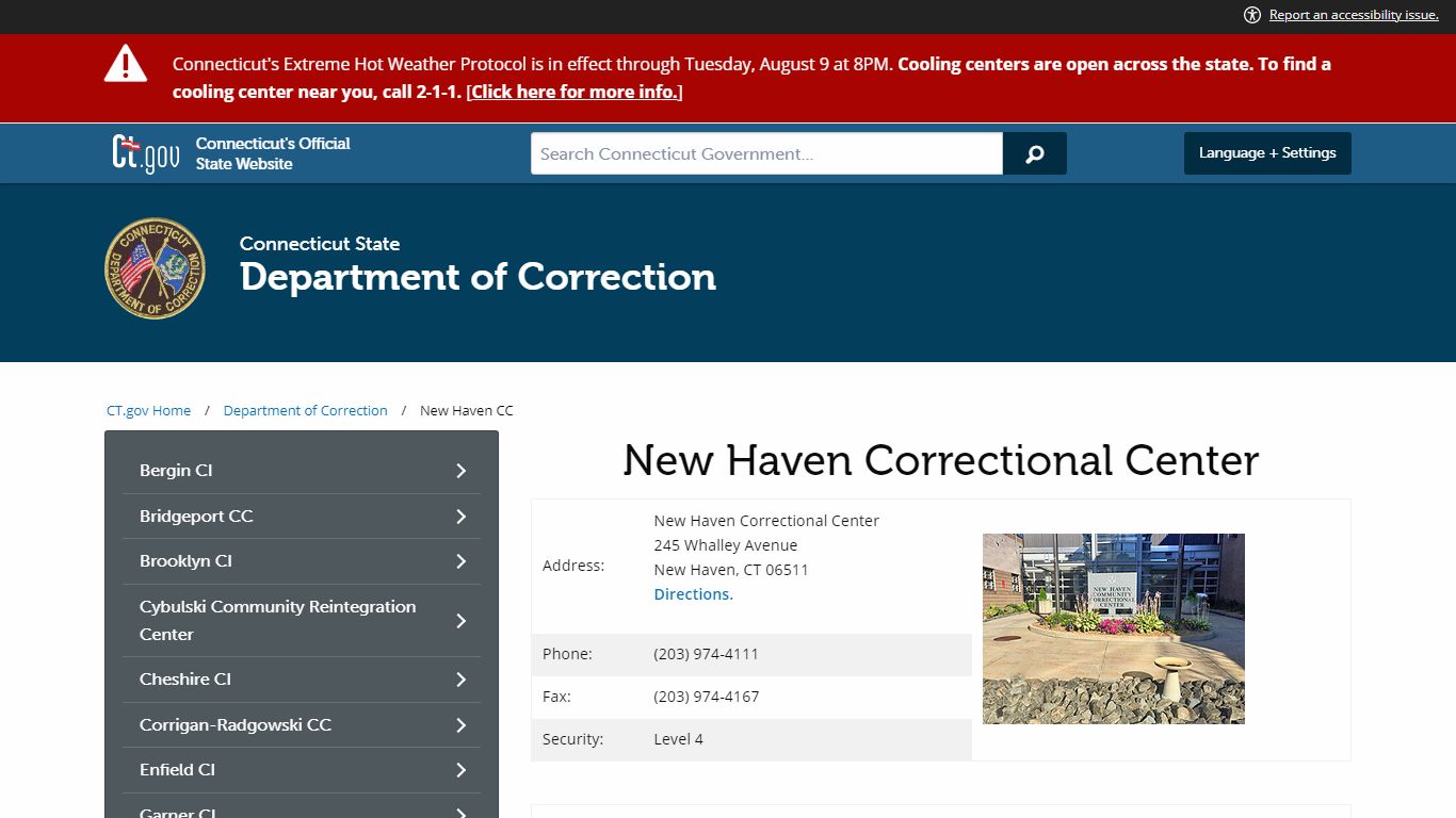 New Haven Correctional Center - CT.GOV-Connecticut's ...